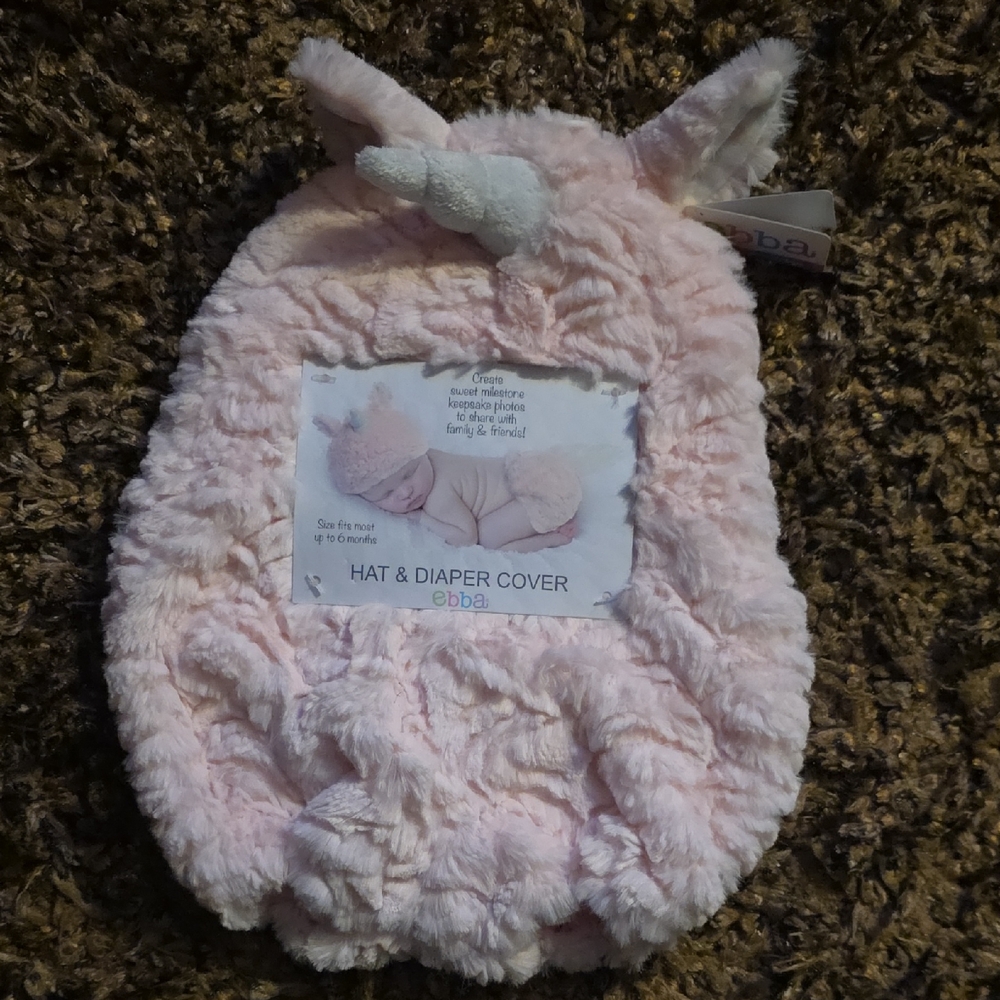 Pink Unicorn Hat & Diaper Cover for Kids